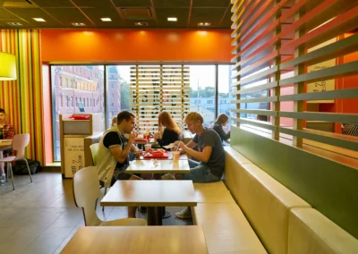 McDonald's is an American hamburger and fast food restaurant