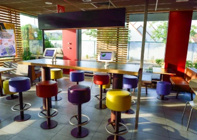 McDonald's is the world's largest chain of hamburger fast food restaurants, founded in the United States
